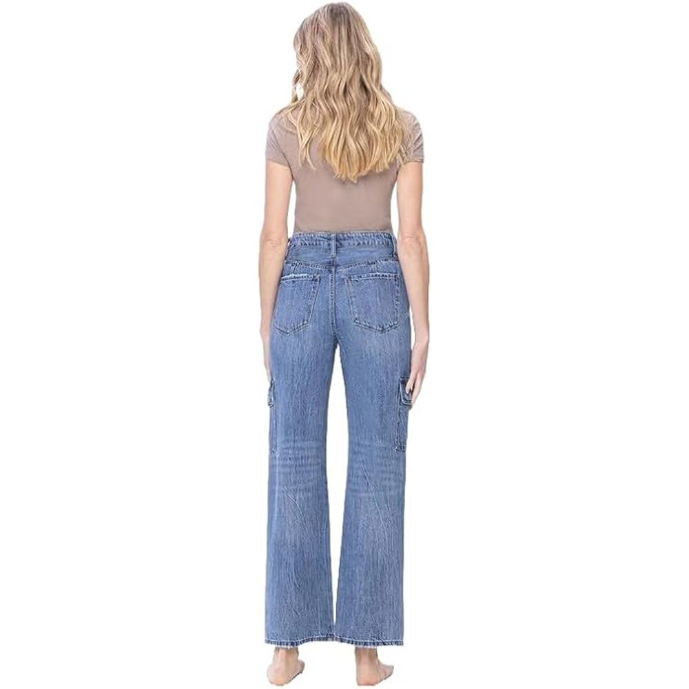 Vervet by Flying Monkey High Rise Dad Cargo Jeans - V3418 - Size 28 - Picture 4 of 4